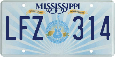 MS license plate LFZ314
