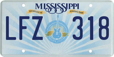 MS license plate LFZ318