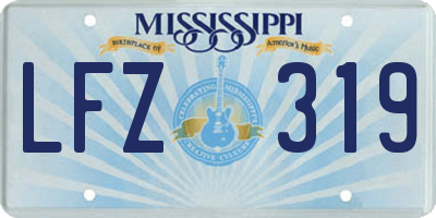 MS license plate LFZ319