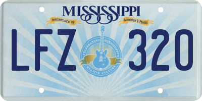 MS license plate LFZ320