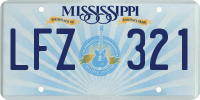 MS license plate LFZ321
