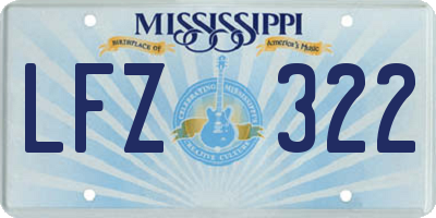 MS license plate LFZ322