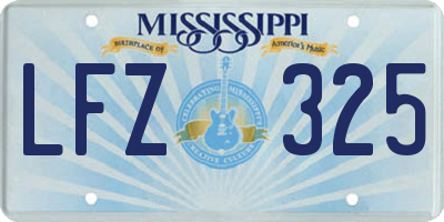 MS license plate LFZ325