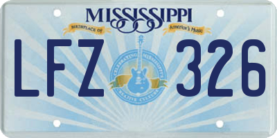 MS license plate LFZ326