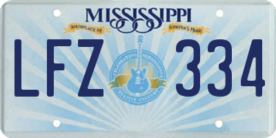 MS license plate LFZ334
