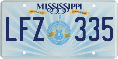 MS license plate LFZ335