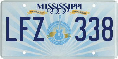 MS license plate LFZ338