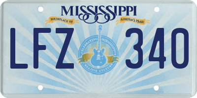 MS license plate LFZ340
