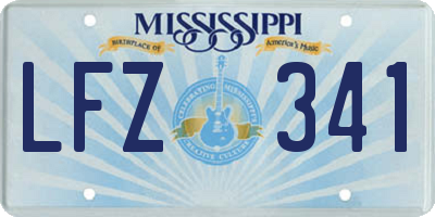 MS license plate LFZ341