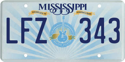 MS license plate LFZ343