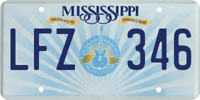 MS license plate LFZ346