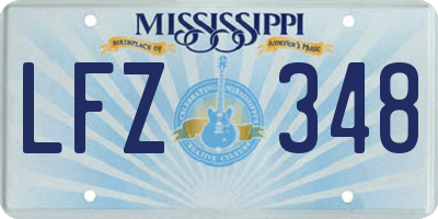 MS license plate LFZ348