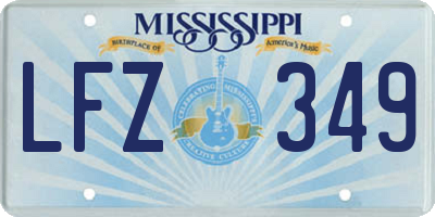 MS license plate LFZ349