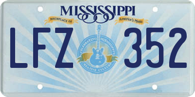 MS license plate LFZ352