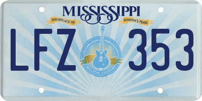 MS license plate LFZ353