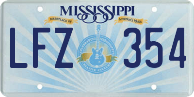 MS license plate LFZ354