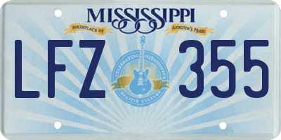 MS license plate LFZ355