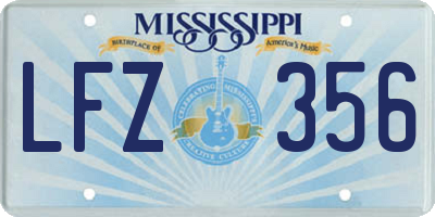 MS license plate LFZ356