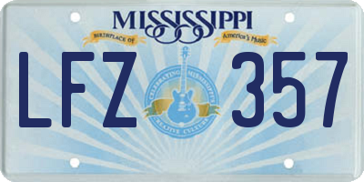 MS license plate LFZ357