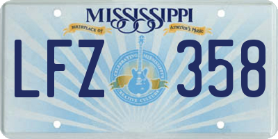 MS license plate LFZ358