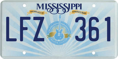 MS license plate LFZ361