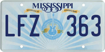 MS license plate LFZ363