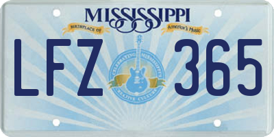MS license plate LFZ365
