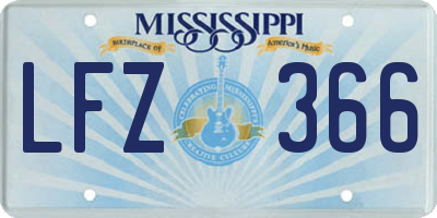 MS license plate LFZ366
