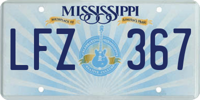 MS license plate LFZ367