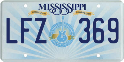 MS license plate LFZ369