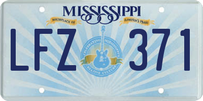 MS license plate LFZ371