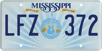 MS license plate LFZ372