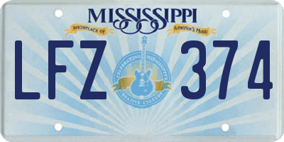 MS license plate LFZ374