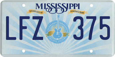 MS license plate LFZ375