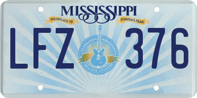 MS license plate LFZ376