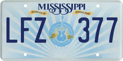 MS license plate LFZ377