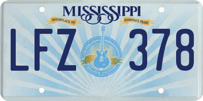 MS license plate LFZ378