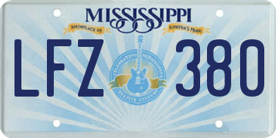 MS license plate LFZ380