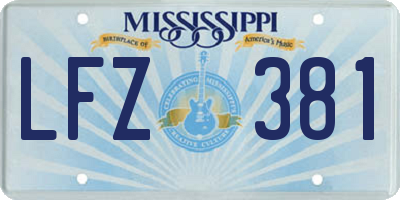 MS license plate LFZ381