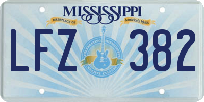 MS license plate LFZ382