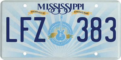 MS license plate LFZ383