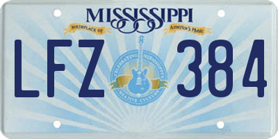 MS license plate LFZ384