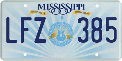 MS license plate LFZ385