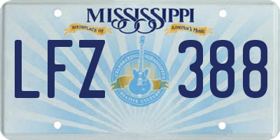 MS license plate LFZ388
