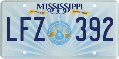 MS license plate LFZ392