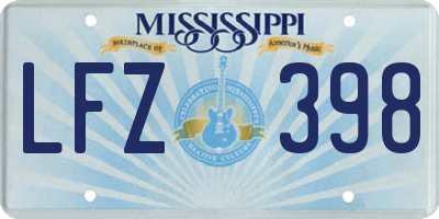 MS license plate LFZ398