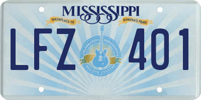 MS license plate LFZ401