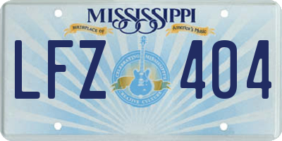 MS license plate LFZ404