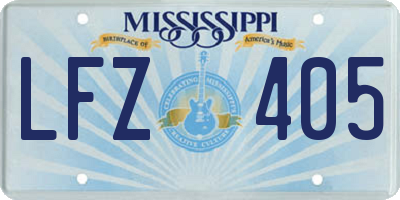 MS license plate LFZ405