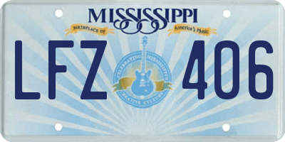 MS license plate LFZ406